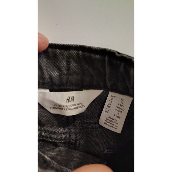 H&M Black Tapered Cotton-Blend Jeans Size 10 - Picture 4 of 8